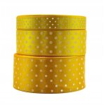 Ruban satin� jaune � pois, rouleau de 38 mm et 22 m, pour la d�coration