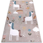 Rugsx - tapis fun sweety pour enfants, licorne, arc en ciel beige multicolour 120x170 cm