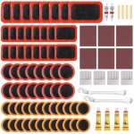 Rustine velo, 86pcs kit reparation pneu velo, rustine chambre a air, kit de crevaison, bo�te de rangement ...