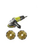 Ryobi - meuleuse d'angle 800w 125mm - 2 disques diamants rag800 - 125sd2