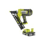 Ryobi - pack cloueur de finition inclin� � air comprim� 18v one + r15gn18 - 0 - 1 batterie 2. 5ah - 1 ...