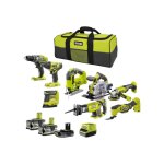 Ryobi - pack combo 8 outils - 2 batteries 5. 0ah et 1 batterie 2. 0ah - 1 chargeur - r18ck8 - 3552sl