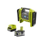 Ryobi - pack gonfleur compresseur 18v r18mi - 0 - 1 batterie 5. 0ah - 1 chargeur rapide rc18120 - 150 ...