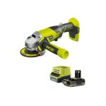Ryobi - pack meuleuse d'angle r18ag - 0 - 18 v one + - 1 batterie 2. 0ah - 1 chargeur rapide rc18120 ...