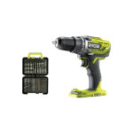 Ryobi - pack perceuse - visseuse r18dd3 - 0 - 18v one + sans batterie ni chargeur - coffret 60 accessoires ...