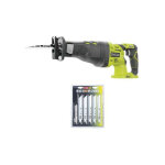 Ryobi - pack scie sabre 18v one + r18rs - 0 - lot de 6 lames universelles - bois et mtal 100 / 152mm ...
