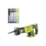 Ryobi - pack scie sabre rrs1801m - 18v one + sans batterie ni chargeur - lot de 6 lames universelles ...