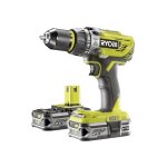 Ryobi r18pd3 - 0 perceuse percussion batterie 18v 50nm kit 2x2, 5 ah