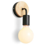 Sabir lot de 2 appliques murale interieur lampes murale en m�tal et bois e27 �clairage mural pour chambre, ...
