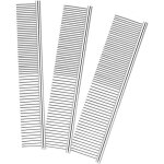 Sabir lot de 3 peignes de toilettage pour animaux domestiques, 3 tailles en acier inoxydable pour chiens ...