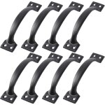Sabir 8pcs poign�es de porte de grange noire porte poign�es pour cl�tures en bois poign�e de meuble vintage ...