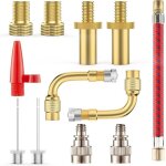 Sabir adaptateur de pompe � v�lo, 12 pi�ces adaptateur de valve de v�lo dv av sv soupape de v�lo presta ...