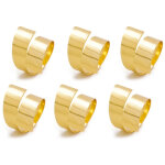 Sabir anneaux de serviettes en m�tal, 6 pi�ces rond de serviette or, anneaux de serviettes de table, ...