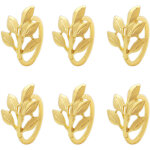 Sabir ronds de serviette, anneaux de serviette en m�tal porte - serviette en forme de feuille boucle ...