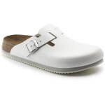 Sabot boston super grip, cuir naturel, blanc