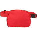 Sac banane femme adulte �tanche en nylon avec poche � fermeture �clair et ceinture ajustable, rouge.