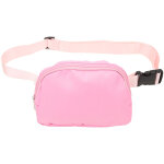 Sac banane femme �tanche en nylon avec poche � fermeture �clair et ceinture ajustable rose