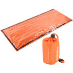 Sac de couchage de survie r�utilisable imperm�able orange pour camping et voyage