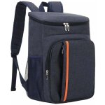 Sac � dos glaci�re isotherme - 18l pour pique - nique, plage, camping (bleu marine)