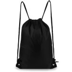 Sac � dos noir � cordon, id�al pour le sport, la natation, la piscine, le basketball et la plage.