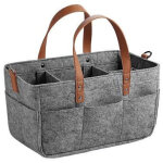 Sac � langer b�b� en feutre avec multiples compartiments, panier de rangement pour poussette, gris 33x15x18cm ...