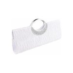Sac � main pour femme, pochette en satin clout� strass, pliss�, cha�ne d'�paule, sac � main de soir�e ...