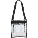 Sac messenger transparent � bandeouli�re r�glable et poche int�rieure pour �v�nements sportifs noir