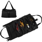 Sac � outils, pochette � outils compacte enroulable avec 5 poches zipp�es, pochette � cl�s, seau organisateur ...