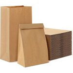 Sacs en papier kraft 50 pi�ces 13x24x8 cm, id�aux pour emballage cadeaux anniversaire et no�l, paquets ...