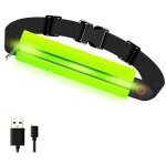 Sacoche de ceinture led r�fl�chissante avec zipper, rechargeable usb pour randonn�e et v�lo, ceinture ...