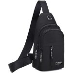 Sacoche homme bandouliere, sling bag l�ger sac de poitrine avec trou �couteurs, sac petit etanche casual ...