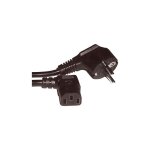 Cordon secteur 'froid' coud 2, 0m noir pour pieces. . .