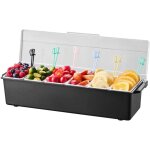 Saladette r�frig�r�e � poser avec 6 bacs et couvercles, vitrine r�frig�r�e id�ale pour pizzerias, refroidie ...