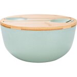 Saladier en fibre de bambou avec ensemble de serveurs - grands bols � m�langer de 9, 8 pouces bol en ...