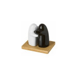 Salière et poivrière couple noir et blanc en céramique Salière et poivrière couple noir et blanc en céramique