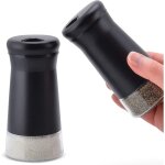 Sali�res et poivri�res - distributeur d'�pices noir et argent� avec trous verseurs - acier inoxydable ...