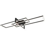 Salinas plafonnier led triple rectangle noir avec r�glage d'intensit� et interrupteur l. 100cm