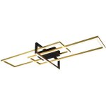 Salinas plafonnier led triple rectangle or + noir avec r�glage d'intensit� avec interrupteur l. 100cm ...