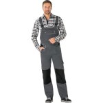 Salopette canvas 320 taille 48 gris / noir 65 % pes / 35 % coton
