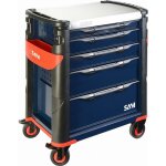 Sam outillage - servante grand volume 5 tiroirs bleue à plateau inox - 415hb Sam outillage - servante grand volume 5 tiroirs bleue à plateau inox - 415hb
