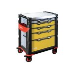 Sam outillage - servante grand volume 5 tiroirs jaune  plateau inox - 415hren