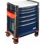 Sam outillage - servante grand volume 6 tiroirs bleue plateau inox - 416hb Sam outillage - servante grand volume 6 tiroirs bleue plateau inox - 416hb