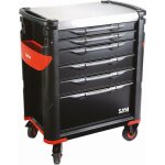 Sam outillage - servante grand volume 6 tiroirs noire plateau inox - 416hk Sam outillage - servante grand volume 6 tiroirs noire plateau inox - 416hk