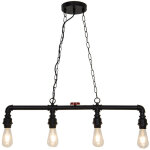 Sampa - lustre ou plafonnier robin 100cm r�glable m�tal noir et rouge compatible led