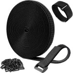Sangles de c�ble r�glables de 5m x 2cm avec 20 boucles, attache c�ble scratch serre cable bande sangle ...