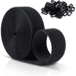 Sangles scratch velcr r�utilisables 10 m x 20 mm, sangles de c�ble r�glables avec 50 boucles en plastique, ...