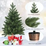 Sapin de noël artificiel de table 60 cm sans lumières avec 50 rameaux matériau pe pot de style rétro ... Sapin de noël artificiel de table 60 cm sans lumières avec 50 rameaux matériau pe pot de style rétro ...