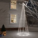 Sapin de no�l avec piquet blanc froid 310 led 300 cm vidaxl