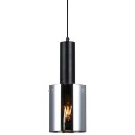 Sardo - luminaire suspendu moderne noir à 1 lumière avec verre, abat - jour fumé, e27 - italux Sardo - luminaire suspendu moderne noir à 1 lumière avec verre, abat - jour fumé, e27 - italux