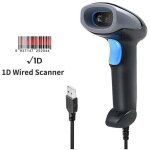 Scanner de codes - barres laser filaire 1d universel pour usage professionnel et quotidien ortviai